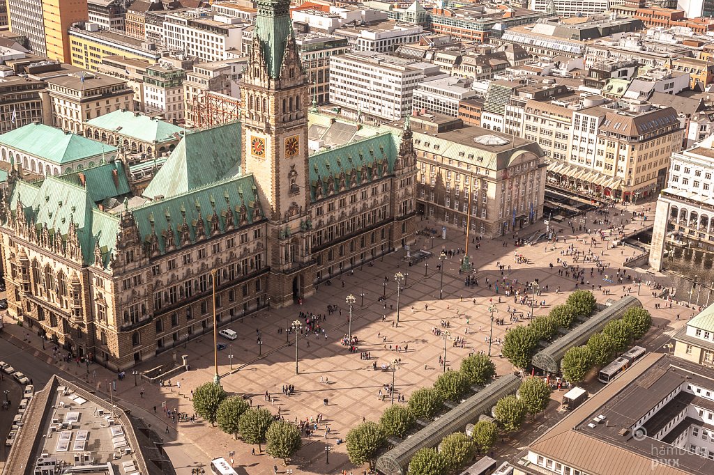 Der Rathausmarkt von Oben